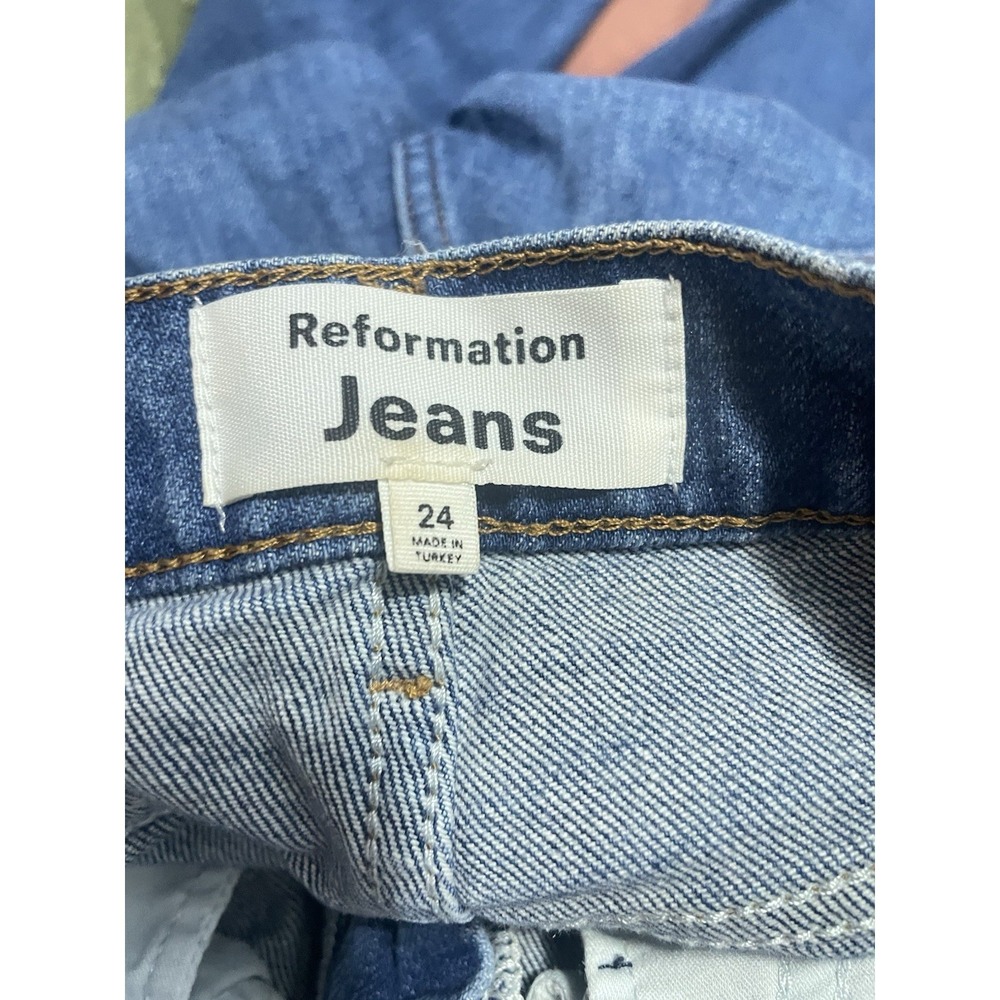 Reformation Wilder High Rise Wide Leg Cropped Jeans Salinas Size 24 Preppy - Picture 9 of 13